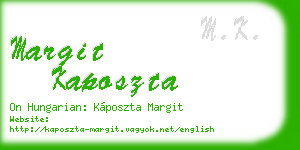 margit kaposzta business card